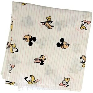 Mickey‎ Mouse Fabric 55" x 60" White Pink Stripe Minnie Pluto Goofy Donald Duck